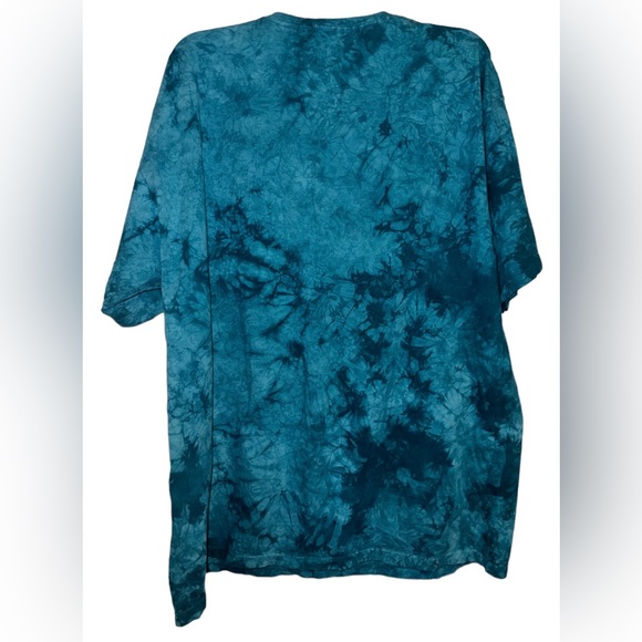 Vintage 90s Lynee Apparel Native American Tie Dye T Shirt Navajo Turquoise XL - Picture 4 of 5